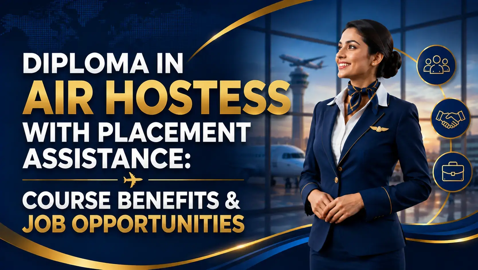 Diploma in air hostess wite placement assistance course benefits& job opportunities Diploma in air hostess wite placement assistance course benefits& job opportunities